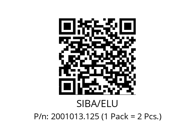   SIBA/ELU 2001013.125 (1 Pack = 2 Pcs.)