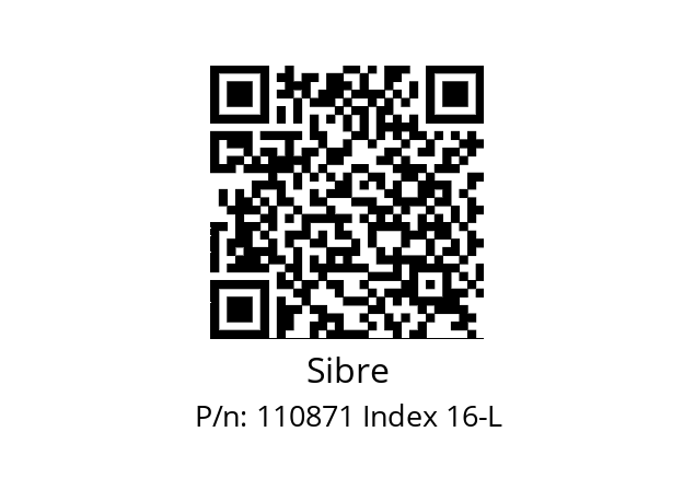   Sibre 110871 Index 16-L