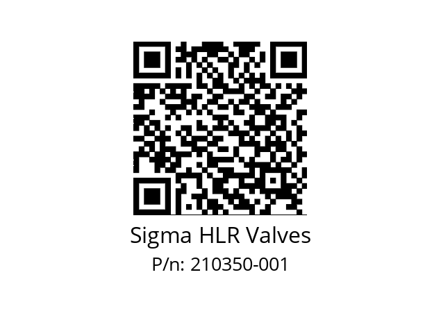   Sigma HLR Valves 210350-001