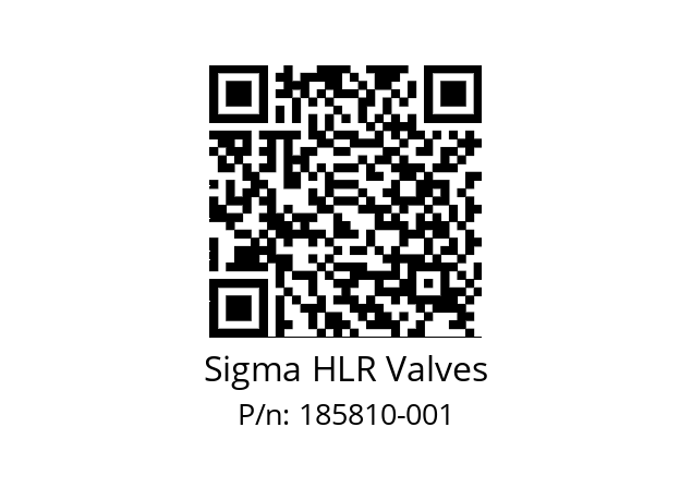   Sigma HLR Valves 185810-001