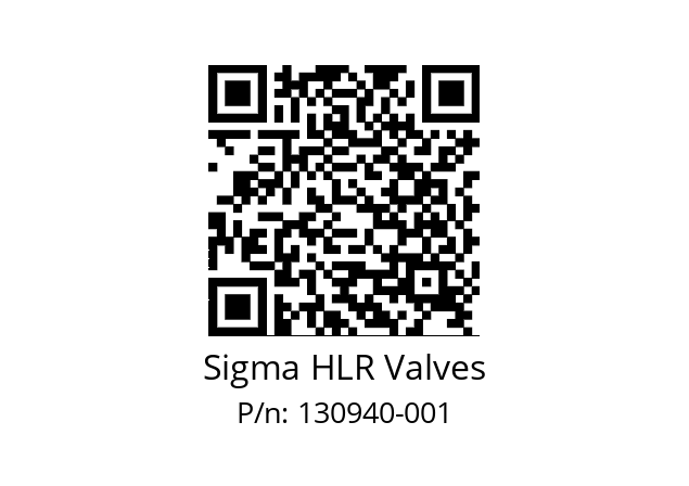   Sigma HLR Valves 130940-001