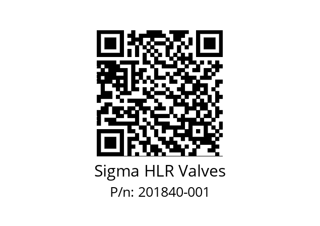   Sigma HLR Valves 201840-001