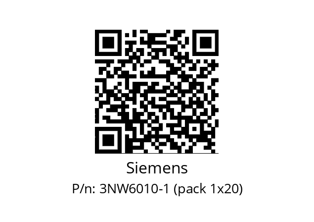   Siemens 3NW6010-1 (pack 1x20)