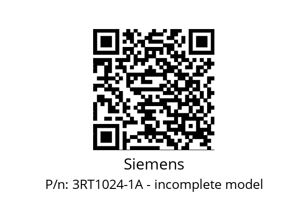   Siemens 3RT1024-1A - incomplete model