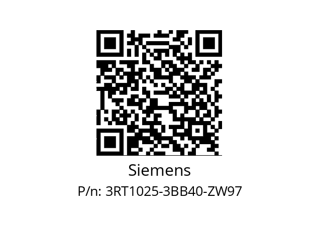   Siemens 3RT1025-3BB40-ZW97