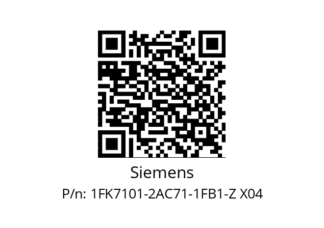   Siemens 1FK7101-2AC71-1FB1-Z X04