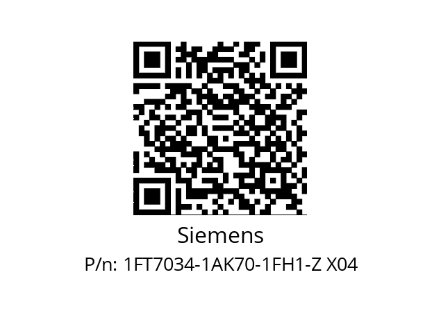   Siemens 1FT7034-1AK70-1FH1-Z X04