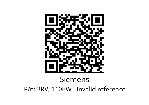   Siemens 3RV; 110KW - invalid reference