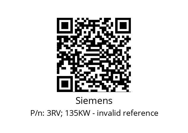   Siemens 3RV; 135KW - invalid reference