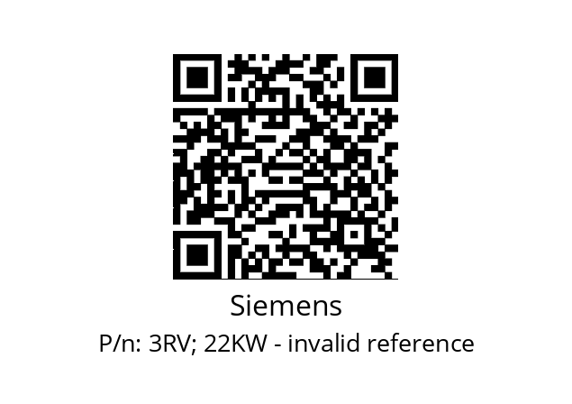   Siemens 3RV; 22KW - invalid reference