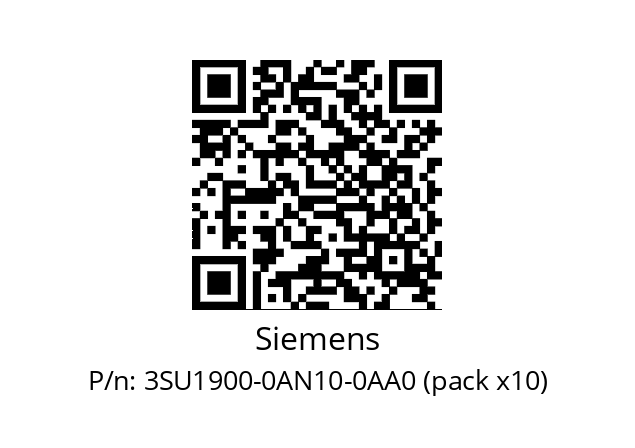   Siemens 3SU1900-0AN10-0AA0 (pack x10)