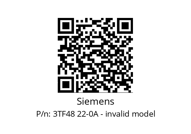   Siemens 3TF48 22-0A - invalid model