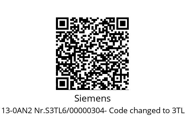   Siemens 3TL6113-0AN2 Nr.S3TL6/00000304- Code changed to 3TL6113-0AL2