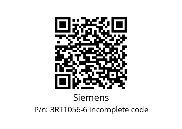   Siemens 3RT1056-6 incomplete code