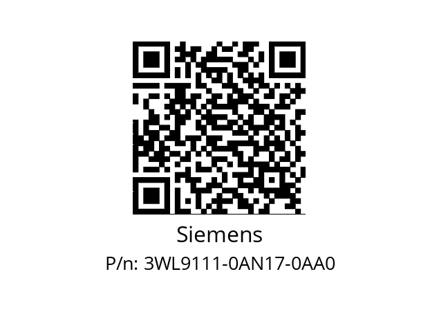   Siemens 3WL9111-0AN17-0AA0