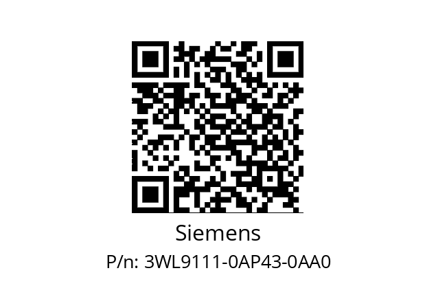   Siemens 3WL9111-0AP43-0AA0