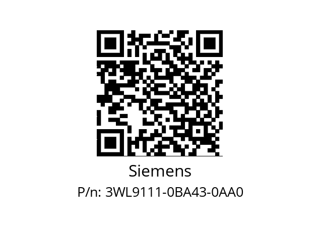   Siemens 3WL9111-0BA43-0AA0