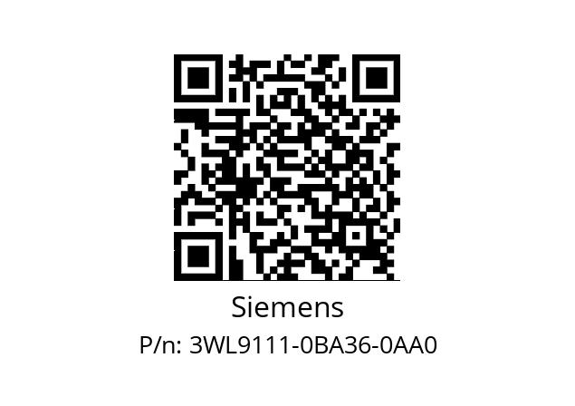   Siemens 3WL9111-0BA36-0AA0