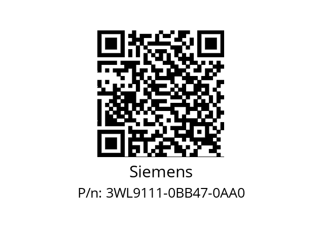   Siemens 3WL9111-0BB47-0AA0