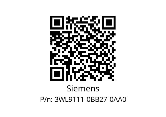   Siemens 3WL9111-0BB27-0AA0