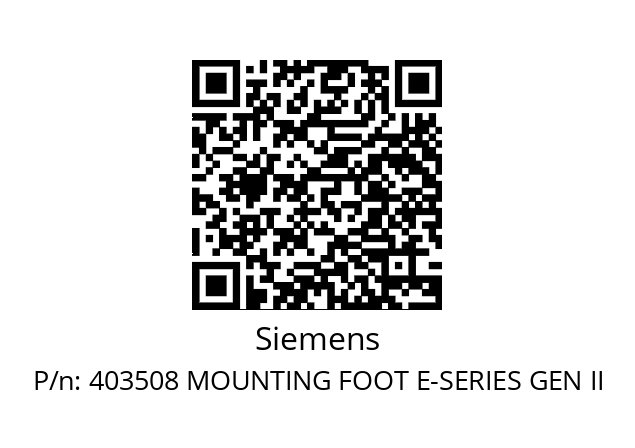   Siemens 403508 MOUNTING FOOT E-SERIES GEN II