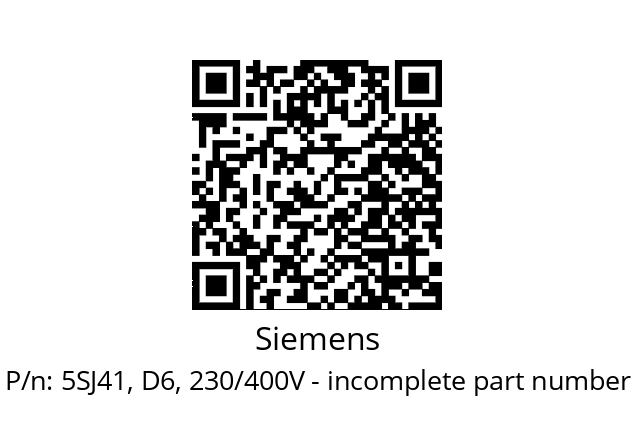   Siemens 5SJ41, D6, 230/400V - incomplete part number