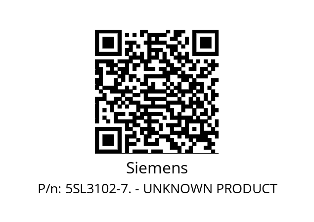   Siemens 5SL3102-7. - UNKNOWN PRODUCT