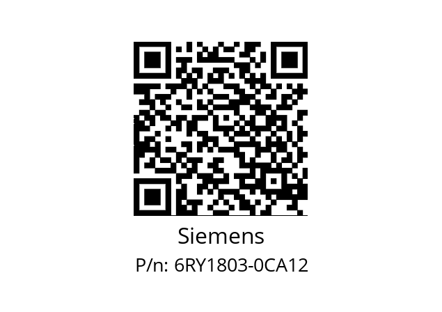   Siemens 6RY1803-0CA12