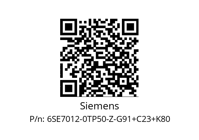   Siemens 6SE7012-0TP50-Z-G91+C23+K80