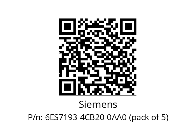   Siemens 6ES7193-4CB20-0AA0 (pack of 5)