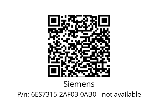   Siemens 6ES7315-2AF03-0AB0 - not available