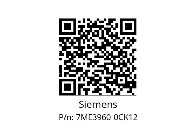   Siemens 7ME3960-0CK12