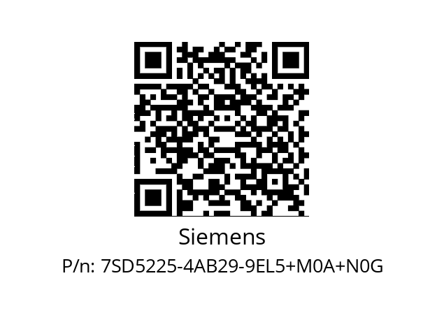   Siemens 7SD5225-4AB29-9EL5+M0A+N0G