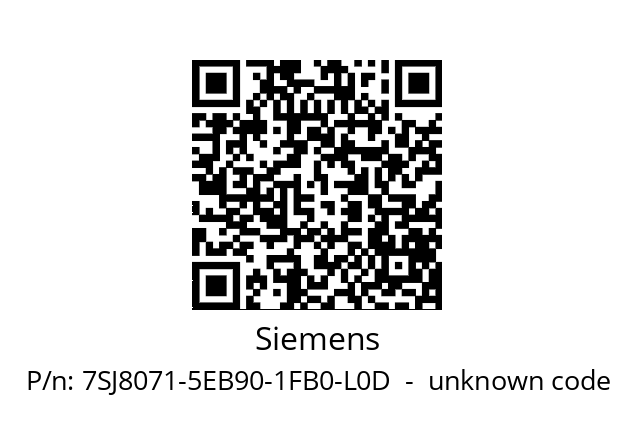   Siemens 7SJ8071-5EB90-1FB0-L0D  -  unknown code