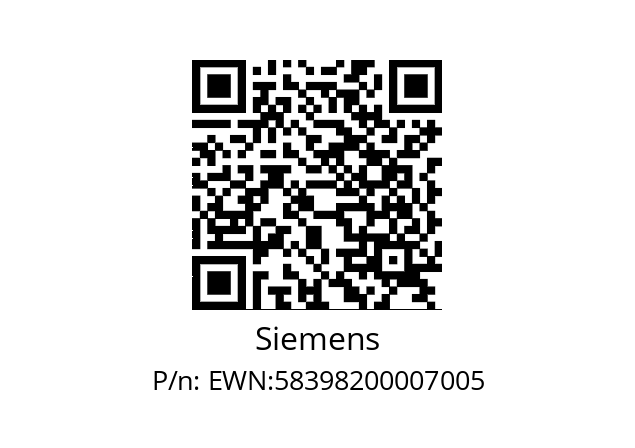   Siemens EWN:58398200007005