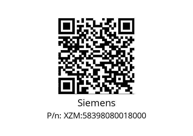   Siemens XZM:58398080018000