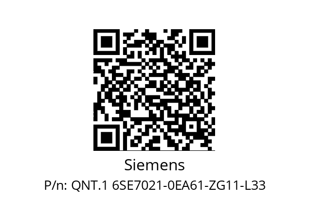   Siemens QNT.1 6SE7021-0EA61-ZG11-L33