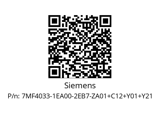   Siemens 7MF4033-1EA00-2EB7-ZA01+C12+Y01+Y21