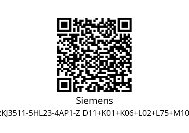   Siemens 2KJ3511-5HL23-4AP1-Z D11+K01+K06+L02+L75+M10+M55