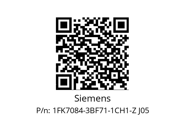   Siemens 1FK7084-3BF71-1CH1-Z J05