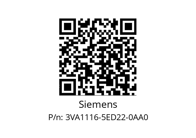   Siemens 3VA1116-5ED22-0AA0