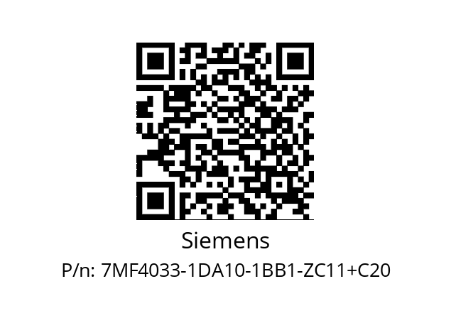   Siemens 7MF4033-1DA10-1BB1-ZC11+C20