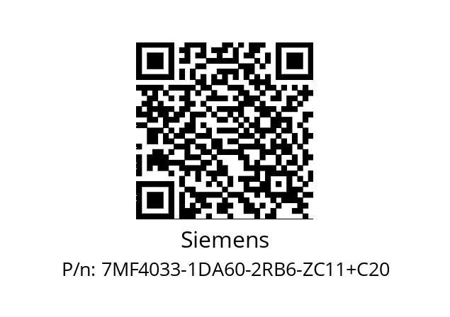   Siemens 7MF4033-1DA60-2RB6-ZC11+C20