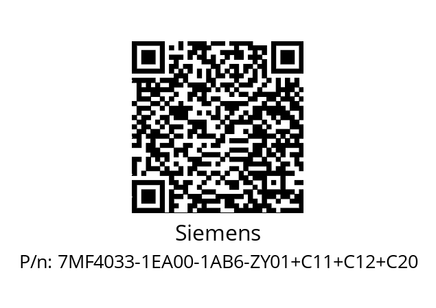   Siemens 7MF4033-1EA00-1AB6-ZY01+C11+C12+C20