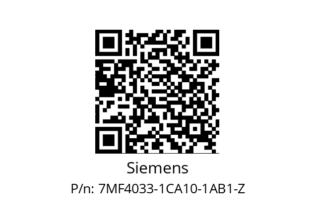   Siemens 7MF4033-1CA10-1AB1-Z