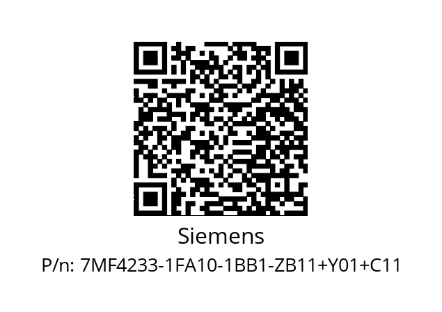   Siemens 7MF4233-1FA10-1BB1-ZB11+Y01+C11