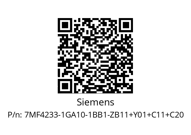   Siemens 7MF4233-1GA10-1BB1-ZB11+Y01+C11+C20