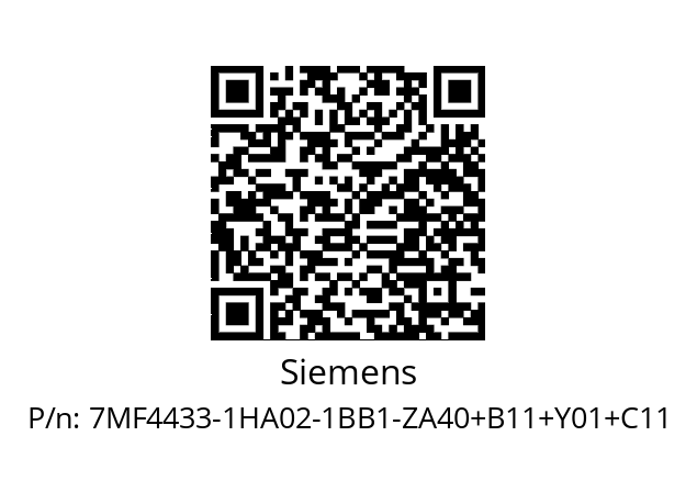   Siemens 7MF4433-1HA02-1BB1-ZA40+B11+Y01+C11