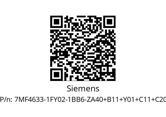   Siemens 7MF4633-1FY02-1BB6-ZA40+B11+Y01+C11+C20