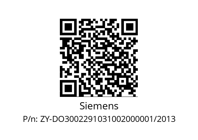   Siemens ZY-DO3002291031002000001/2013